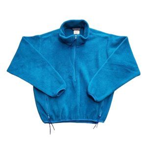 Vintage Snow Lion 1/2 Zip Fleece Sweater Men's Small S Blue Made in USA Retro
